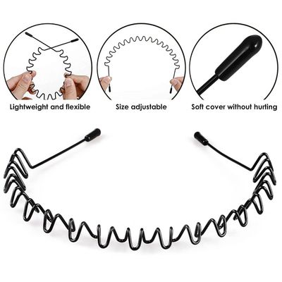 Vrose Flosi - Metal Hair Bands and Headbands for Women - Non-Slip Wavy Spring Wire Sports Hair Accessories for Makeup and Skincare