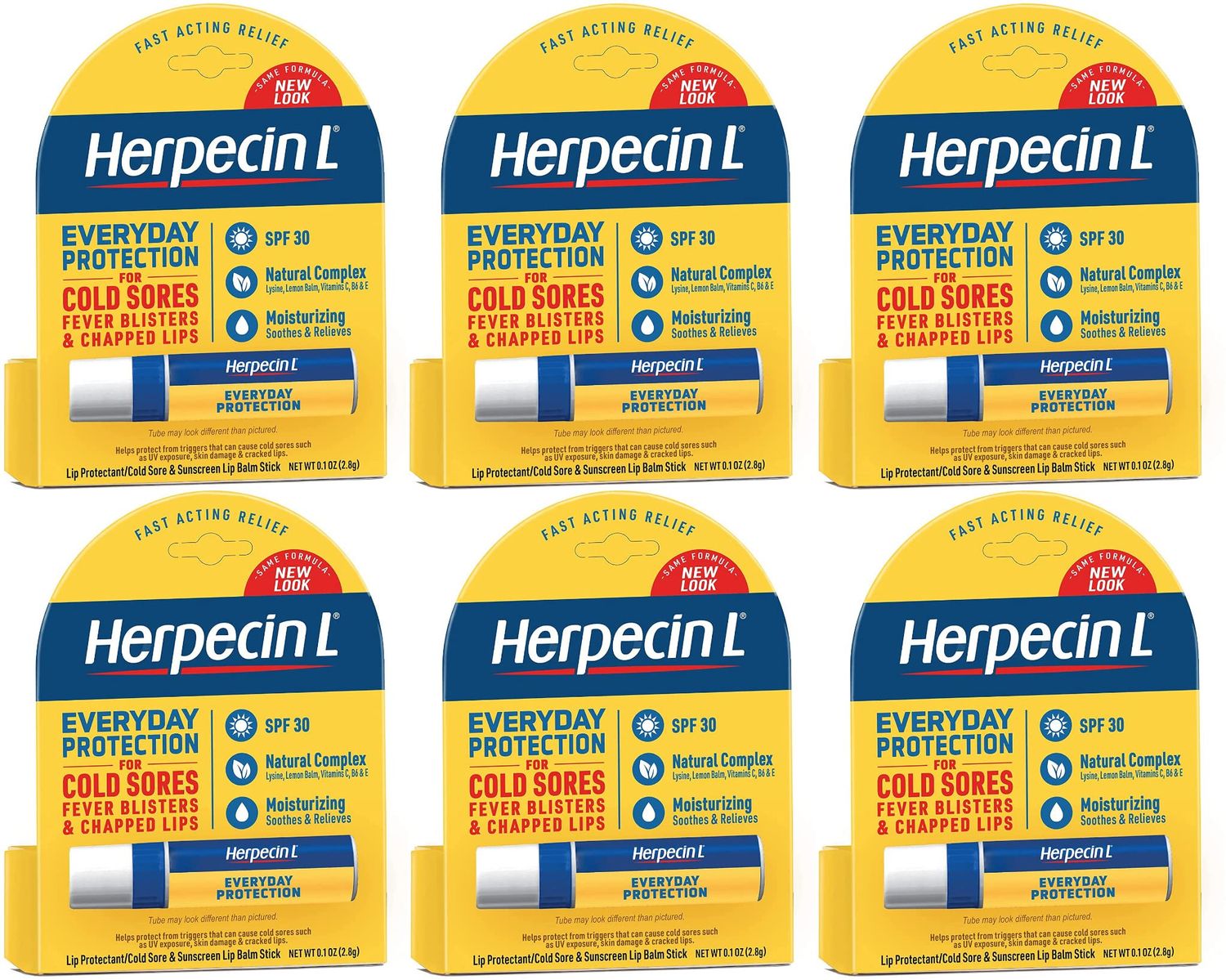Herpecin-L Everyday Protection SPF 30 Lip Balm 0.1 Oz. - Pack of 6