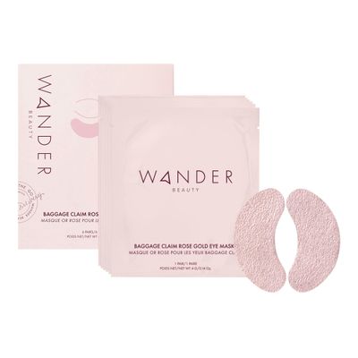 Wander Beauty Baggage Claim - Rose Gold Foil Under Eye Patches For Dark Circles and Puffiness - Under Eye Mask Depuffs &amp; Firms - Brightening Eye Mask for Under Eye Bags (6 Pairs)