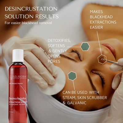 RD ALCHEMY - Desincrustation Solution/Scaling Fluid to help soften and open pores, remove blackheads and to make extractions easier. Perfect for Estheticians or home use