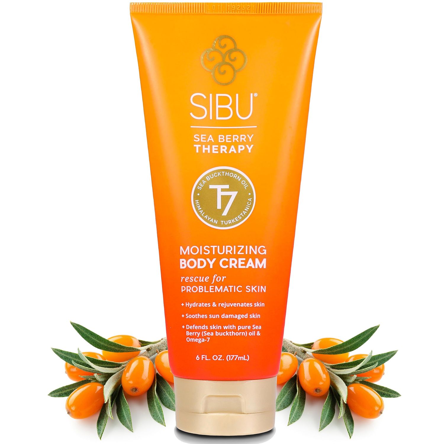 sibu Moisturizing Body Cream, Lotion Made From Premium Himlayan Sea Buckthorn (6oz) - Lightweight &amp; Hydrating Moisturizer That Protects &amp; Repairs Skin