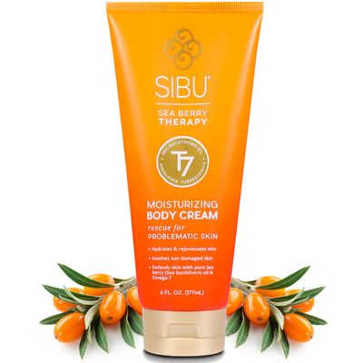 sibu Moisturizing Body Cream, Lotion Made From Premium Himlayan Sea Buckthorn (6oz) - Lightweight &amp; Hydrating Moisturizer That Protects &amp; Repairs Skin
