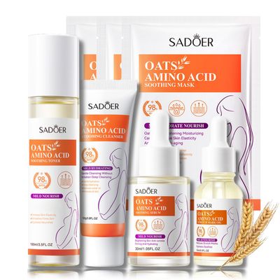 Oats Skincare Set Mom Women Gift - Pregnancy Must Haves - 7PCS Skin Care Set - Anti-Wrinkle New Mom Gifts - Skin Care Products - Skin Care Kit with Toner, Stretch Mark Oil, Serum, Face Mask