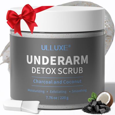 Underarm Detox Scrub with Charcoal, Coconut, and Mint - Odors Eliminating, Deep Cleansing, Exfoliating Body Scrub, Dark Armpit Remover, Deodorant Armpit Detox Scrub for Women and Men, 7.76 oz