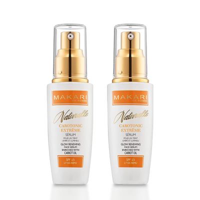Makari Naturalle Carotonic Extreme Brightening Serum SPF15 (1.7 Oz) 2 Pack, Helps Heal Blemishes, Scars and Imperfections | Brightens, Smoothens, &amp; Gives Antioxidant Protection