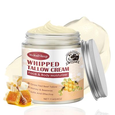 Tallow and Honey Balm for Face - Beef Tallow for Skin - Body Butter for Women &amp; Men - Tallow Face Moisturizer With Grass-Fed Beef Tallow &amp; Raw Honey - Tallow Balm Hydrates,Nourishes for Dry Skin