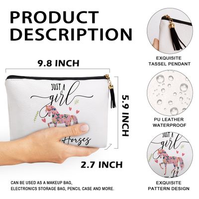 Horse Gifts for Women Horse Stuff Horse Gifts for Women Horse Lover Gift Funny Birthday Gifts for Teen Women Women Niece Sisters Friend Horse Makeup Bag Travel Toiletry Bag A Women Who Loves Horses