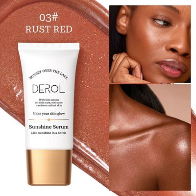 SWETIYOU Bronzing Drops, Instant Sunshine Bronzing Drops, Lightweight and Non-greasy Liquid Bronzer Drops for Face Body, Glow Bronzing Serum Drops for Flawless Skin &amp; A Radiant Finish(RUST RED)