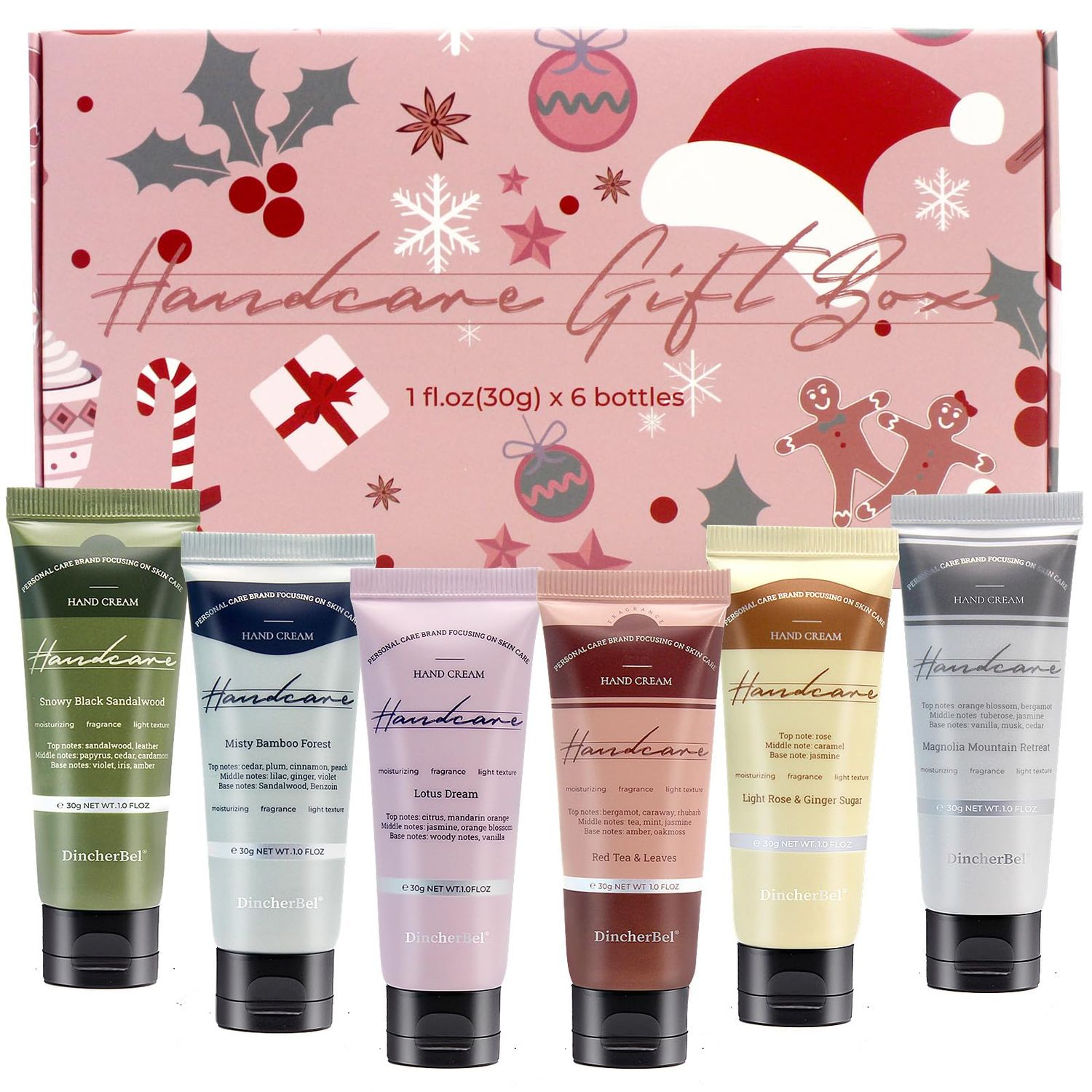 Skincare Hand Cream Gift Sets - 6 Pack Assorted Scented Travel Size Hand Lotion Gift Box for Dry Skin, Holiday Gift Set for Women, 1.0 oz/30 ml