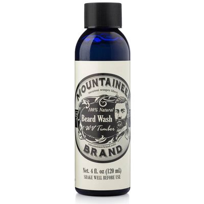 Mountaineer Brand Beard Wash for Men | 100% Natural Beard Shampoo | Thick Cleaning Softening Lather for Hair and Skin | Hydrate and Detangle | Grooming Treatment | WV Timber Scent 4oz
