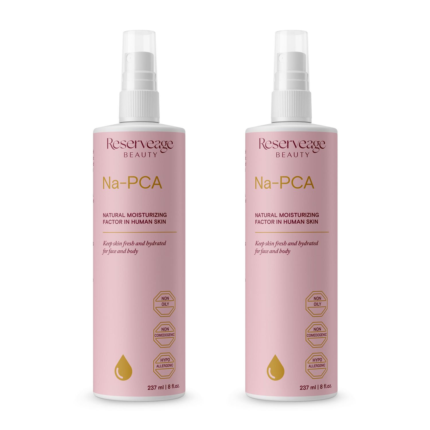 Reserveage Na-PCA Spray - Moisturizing Body Lotion for Dry Skin - Anti Aging Face Moisturizer for Women and Men with Eucalyptus Essential Oil, 8 Fl Oz (Pack of 2)