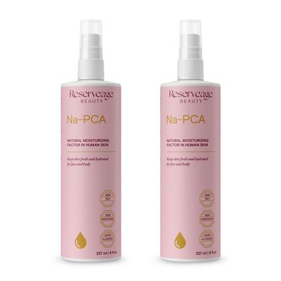 Reserveage Na-PCA Spray - Moisturizing Body Lotion for Dry Skin - Anti Aging Face Moisturizer for Women and Men with Eucalyptus Essential Oil, 8 Fl Oz (Pack of 2)