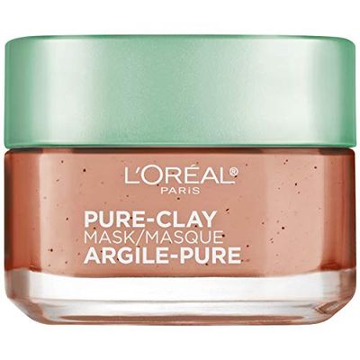 L&#39;Oreal Paris Skincare Pure Clay Face Mask with Red Algae for Clogged Pores to Exfoliate And Refine Pores, Clay Mask, at home face mask, 1.7 oz.
