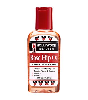 Hollywood Beauty Rose Hip Hair &amp; Skin Oil, 2oz Bottle, A Perfect Moisturizer for Hair and Skin, Contains Essential Fatty Acids, Plus Vitamin-B Carotene, Vitamin E Vitamin C