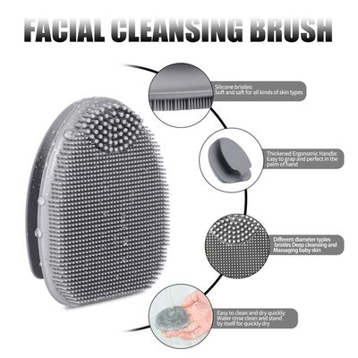 REVEX Face Scrubber,2Pcs Silicone Face Scrubber for Women Men,Face Scrubber Exfoliator Brush, Manual Facial Cleansing Brush,Exfoliating Face Scrubber for Sensitive Skin.(White+Gray)