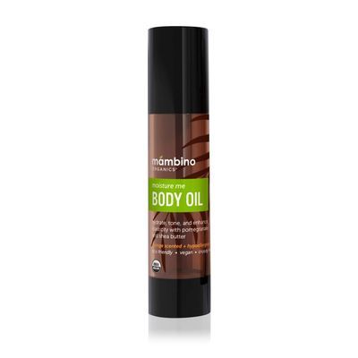 Mambino Organics Moisture Me Body Oil - Organic, Pure Blend of Dutch Shea, Spanish Almond &amp; Turkish Pomegranate - Hydrate for Relaxed Skin - Cruelty-Free Skin Care, 2 fl oz