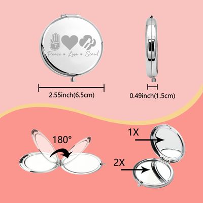 TIIMG Girls Scout Gift Peace Love Girls Scout Symbol Compact Mirror for Daughter Niece (Love Girl Scout Mirror)