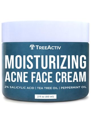 TreeActiv Acne Cream Original Formula, 2 fl oz, 2% Salicylic Acid Face Moisturizer for Oily Skin, Skin Care Acne Formula for Cystic Acne Treatment, Hydrating Face Moisturizer for Acne Prone Skin