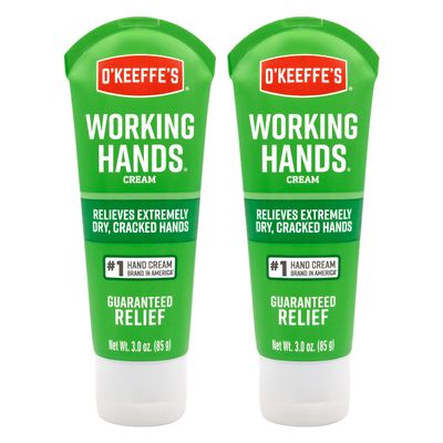 O&#39;Keeffe&#39;s Working Hands Hand Cream; Relieves and Repairs Extremely Dry Hands; 3 oz Tube; (Pack of 2)
