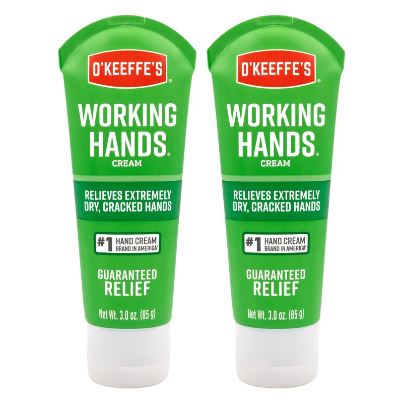 O'Keeffe's Working Hands Hand Cream; Relieves and Repairs Extremely Dry Hands; 3 oz Tube; (Pack of 2)