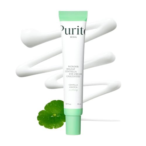 PURITO Centella Unscented Eye Cream, Korean Centella, for Sensitive Skin, Soothing, Facial Eye Cream for face, Dark Circles, Wrinkles, Puffiness, K-Beauty, Vegan &amp; Cruelty-Free, 30ml 1fl.oz