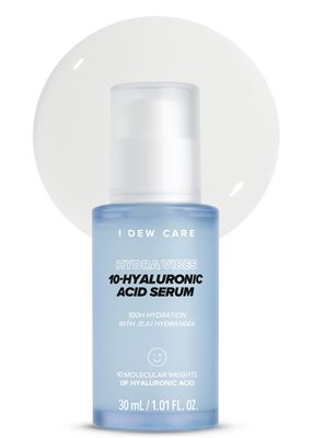 I DEW CARE Korean Hyaluronic Acid Face Serum - Hydra Vibes 10-Hyaluronic Acid Serum | Jeju Hydrangea, Moisturizing, Glass Skin, Korean Skin Care, Vegan, Cruelty-Free, 1.01 fl. oz.