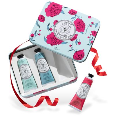 La Chatelaine 20% Shea Butter Hand Cream Travel Size Tin, Gift Set for Women, Nourishing Hand-Care Set for Mother&#39;s Day (Coconut Milk, Shea, Lychee Cranberry)
