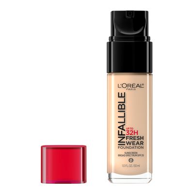 L&#39;Oreal Paris Makeup Infallible Up to 32 Hour Fresh Wear Lightweight Foundation, 410 Ivory, 1 Fl Oz, Packaging May Vary