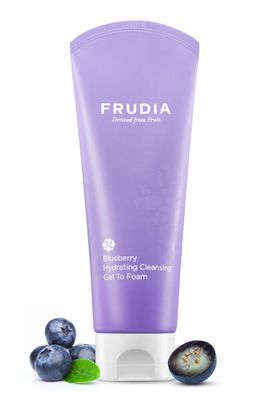 WELCOS FRUDIA Blueberry Hydrating Cleansing Gel to Foam | Hydrating Facial Cleanser for Men &amp; Women | Face Wash for Dry Skin Oily Skin &amp; Sensitive Skin Facial Skin Care Products (Pack of 1, 4.9 fl oz)