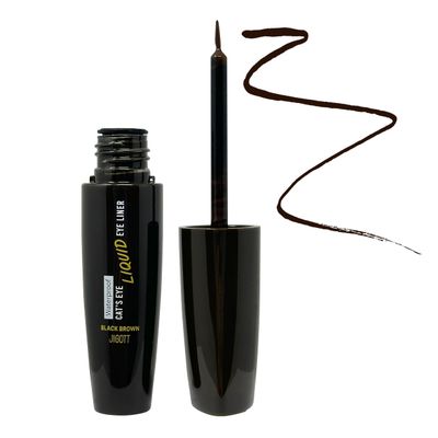 Jigott - Cat&#39;s Eye Waterproof Liquid Eyeliner (Black Brown) (0.31floz / 9g) - Korean Beauty Makeup, Smudge-proof, Long-lasting