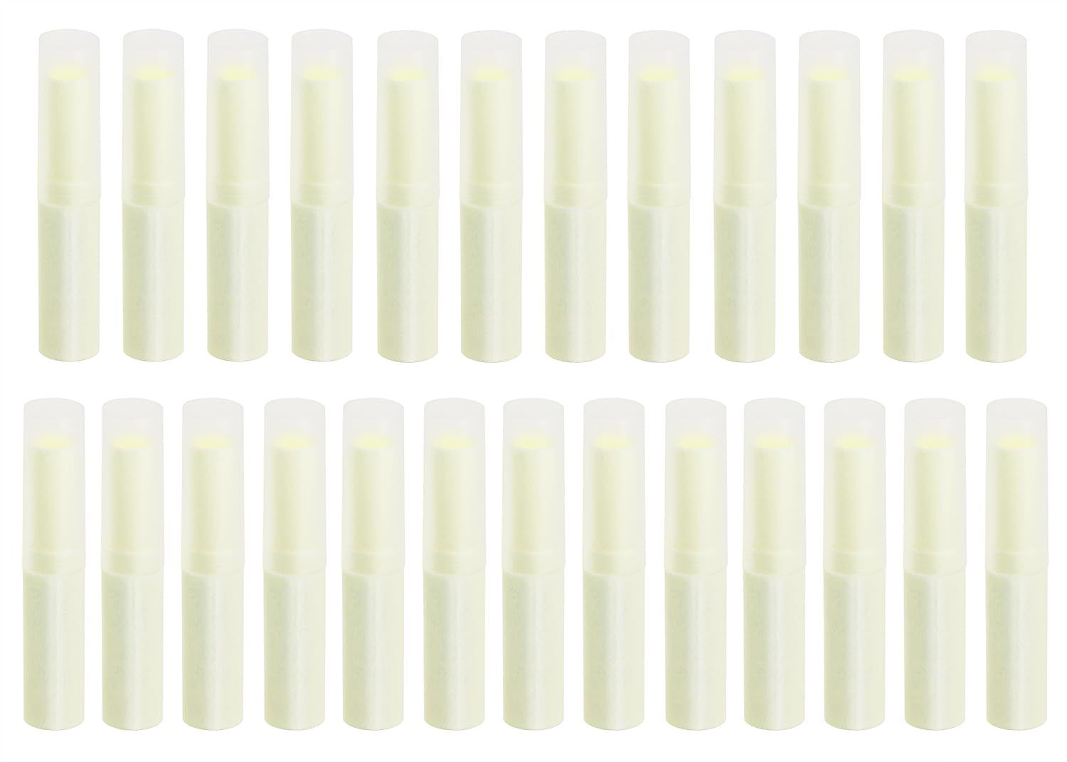 Mini Skater 0.14oz Empty Flavored Lip Balm Container Tubes Plastic Homemade Moisturizing Lip Stick with Caps Bulk Fit for Women Adult DIY Making Supplies, 25 Count (Beige)