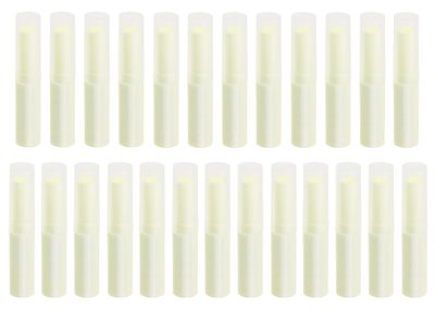 Mini Skater 0.14oz Empty Flavored Lip Balm Container Tubes Plastic Homemade Moisturizing Lip Stick with Caps Bulk Fit for Women Adult DIY Making Supplies, 25 Count (Beige)