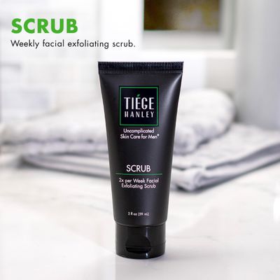 Tiege Hanley Exfoliating Face Wash for Men, 2 Oz - Gentle Face Scrub for Deep Pore Cleansing, Detoxifies &amp; Removes Dead Skin Cells - Refreshing Facial Exfoliator for Dry or Sensitive Skin