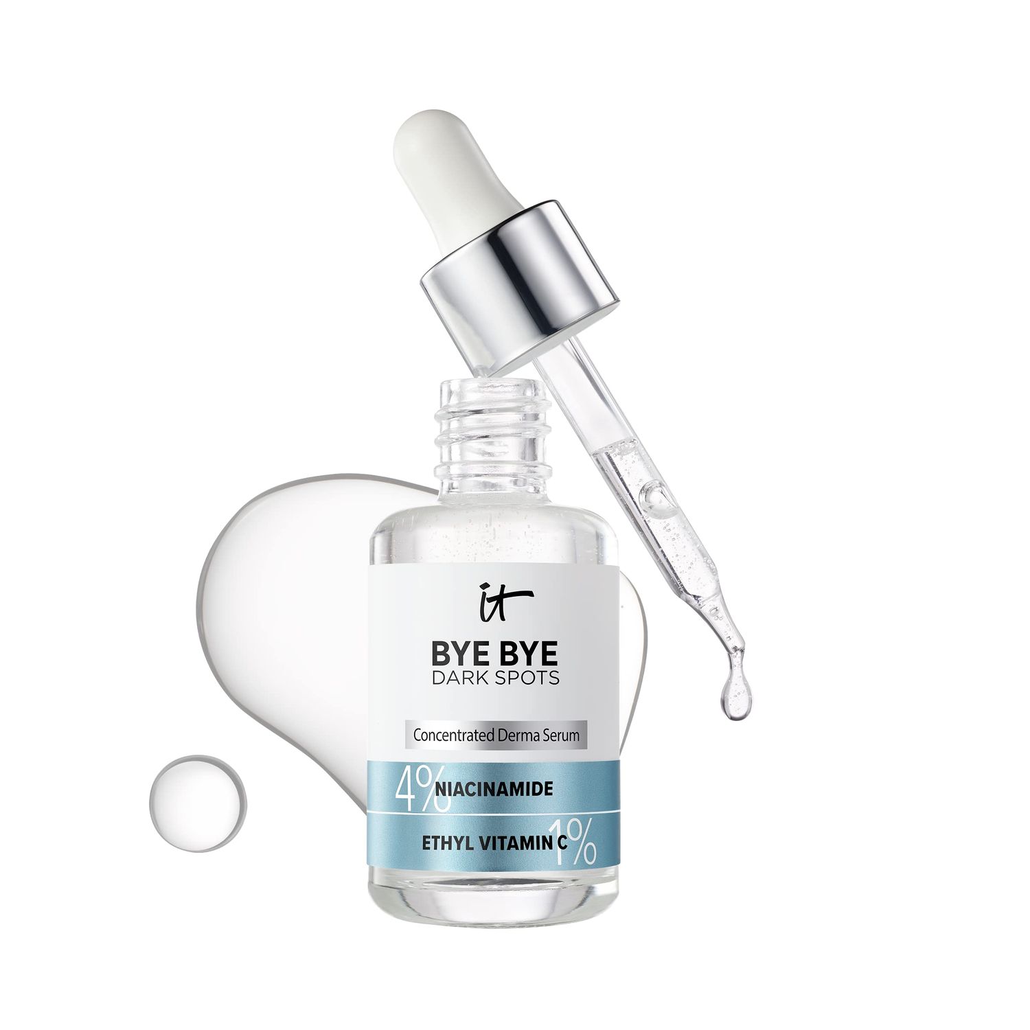 IT Cosmetics Bye Bye Dark Spots 4% Niacinamide Serum - Visibly Reduces Dark Spots &amp; Improves Skin Clarity In 8 Weeks - Facial Serum with 1% Ethyl Vitamin C - For All Skin Types - 1 Fl. Oz