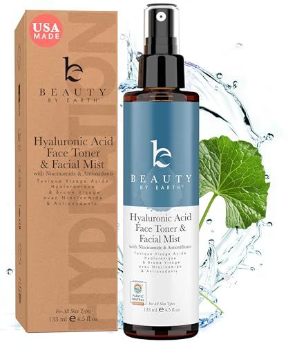 Hyaluronic Acid Toner for Face - USA Made with Natural &amp; Organic Ingredients, Hydrating Toner with Niacinamide, Softens and Smoothes Dry &amp; Sensitive Skin, Fragrance Free Skin Care Toner Spray