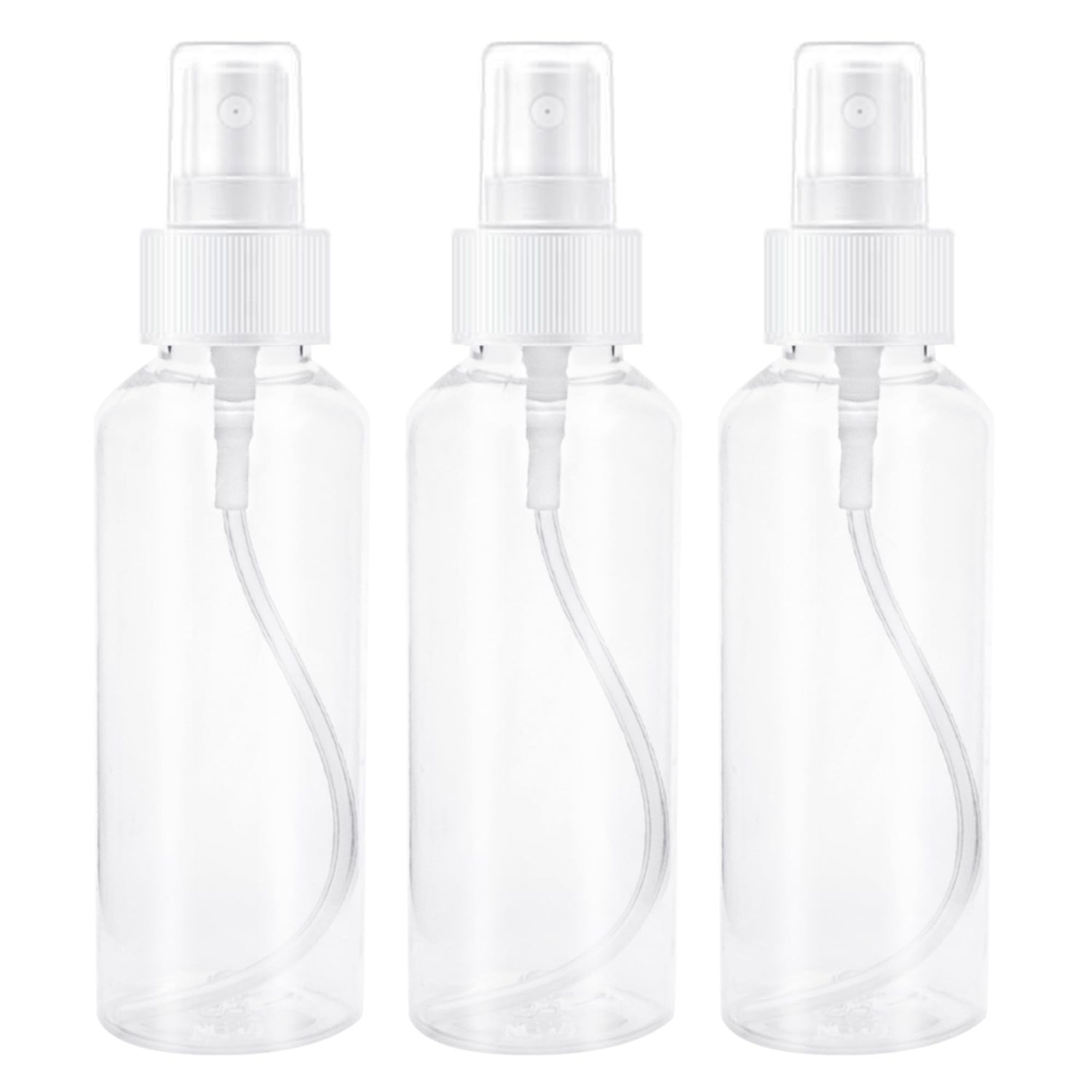 Quacc 3 PCS Small Spray Bottles Plastic Spray Bottles, 2 oz / 50 ml Clear Empty Fine Mist Mini Travel Bottle for Skincare Cleaning, Essential Oils, Rubbing Alcohol