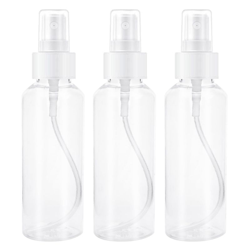 Quacc 3 PCS Small Spray Bottles Plastic Spray Bottles, 2 oz / 50 ml Clear Empty Fine Mist Mini Travel Bottle for Skincare Cleaning, Essential Oils, Rubbing Alcohol