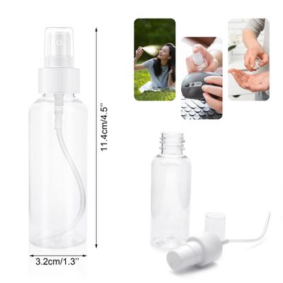 Quacc 3 PCS Small Spray Bottles Plastic Spray Bottles, 2 oz / 50 ml Clear Empty Fine Mist Mini Travel Bottle for Skincare Cleaning, Essential Oils, Rubbing Alcohol