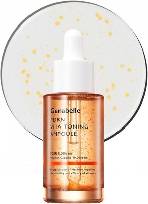 PDRN Vita Toning Ampoule - Lightweight Glass Skin &amp; Toning Ampoule with Vitamin B, C, E, PDRN, Serum for Blemishes, Fine Lines and Rough Skin Texture, 1.01 fl oz