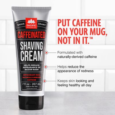Pacific Shaving Company Caffeinated Shaving Cream &amp; Aftershave Set - Shave Kit for Men - Antioxidant + Caffeine Enriched Shave Cream + Aftershave Lotion (3.4 Oz, 2 Pack)