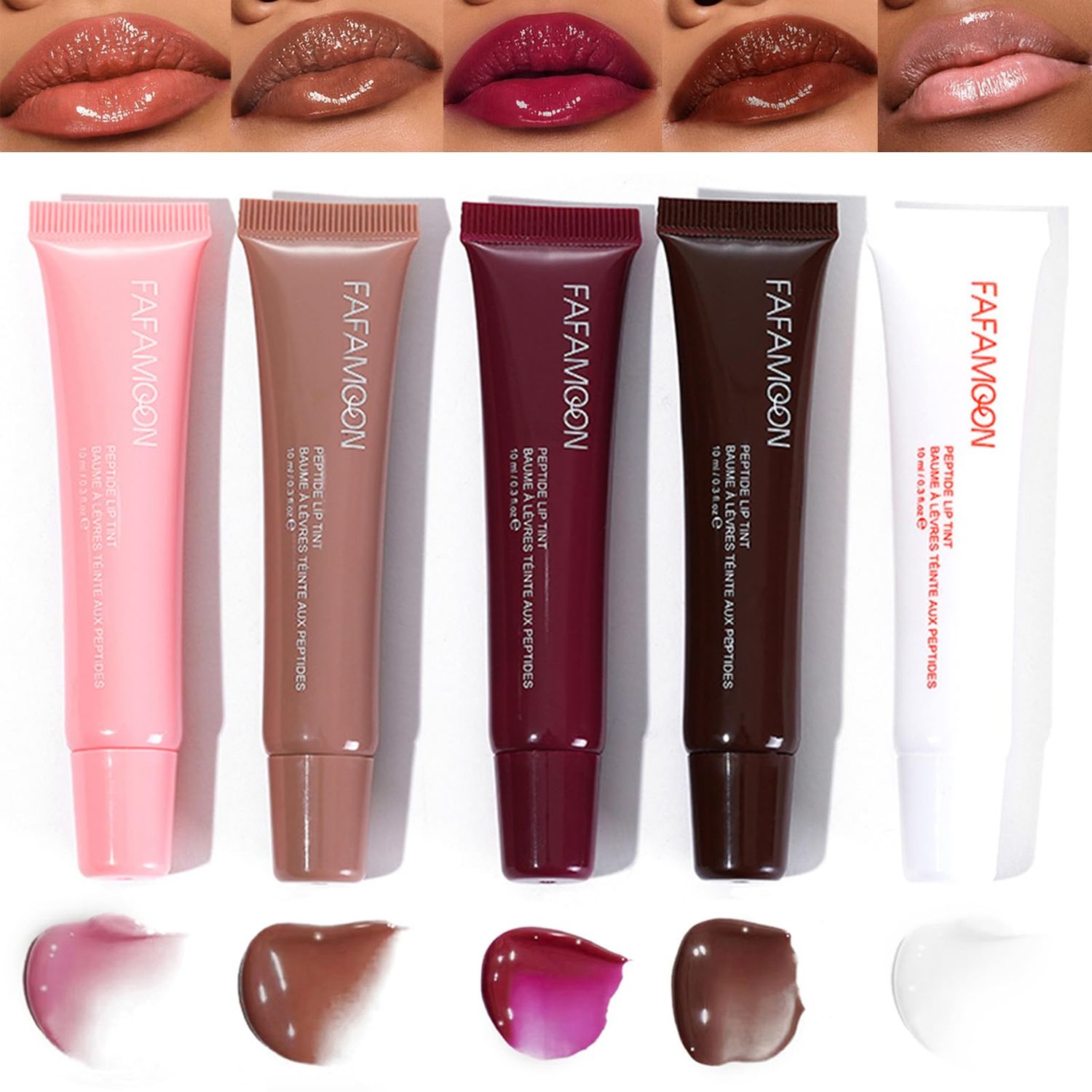 Mrettick 5 Colors Hydrating Lip Gloss, Shiny Jelly Lip Plumping Lip Balms, Long Lasting Nourishing Non-sticky Fresh Clear Smooth Lip Care