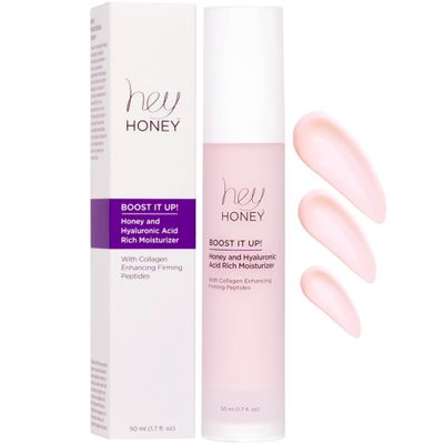 Hey Honey Skincare Boost It Up Honey Extract &amp; Hyaluronic Acid Rich Moisturizer | Targets Premature and Advanced Signs of Aging | Cruelty Free, Clean Ingredients and Paraben Free | 1.7 Oz