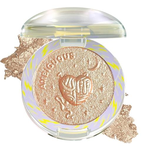 Lilyloria Glitter Sparkly Face Highlighter Makeup Palette Shimmer Radiant Glow Illuminator Iluminadores Palette 6g (02 Twilight Champagne)