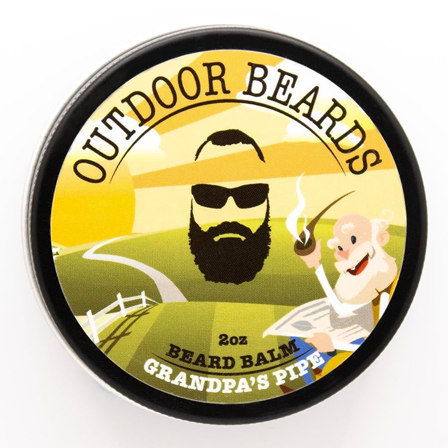 Outdoor Beards Beard Balm | 2 oz Cleansing Balm for Beards Short or Long | Beard Conditioner for Men | Essential Moisturizer for Every Man&#39;s Beard | Leave Hair and Skin Healthy (Grandpa&#39;s Pipe)