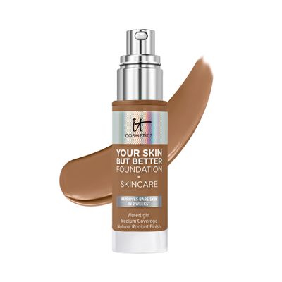 IT Cosmetics Your Skin But Better Foundation + Skincare, Rich Neutral 51.25 - Hydrating Coverage - Minimizes Pores &amp; Imperfections, Natural Radiant Finish - With Hyaluronic Acid - 1.0 fl oz
