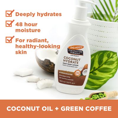 Palmer's Coconut Oil Formula Body Lotion for Dry Skin, Hand &amp; Body Moisturizer with Green Coffee Extract &amp; Vitamin E, Pump Bottle, 13.5 Fl Oz (Pack of 1)