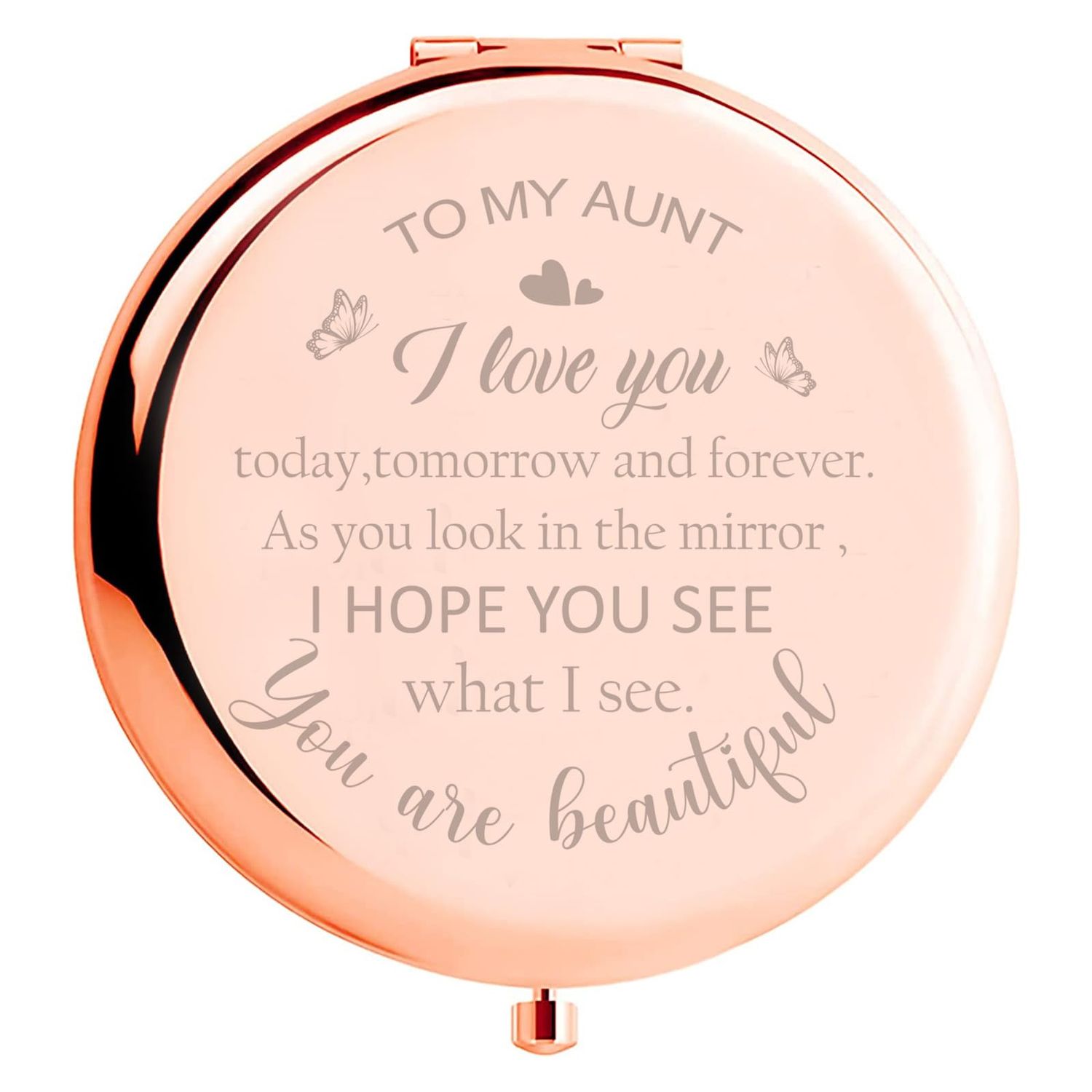Kasuwow Aunt Gifts, Mothers Day Birthday for Aunt Compact Mirror, Gift for Aunt, Auntie Gift Ideas, Best Aunt Ever Gifts, Aunt Birthday Gift from Niece