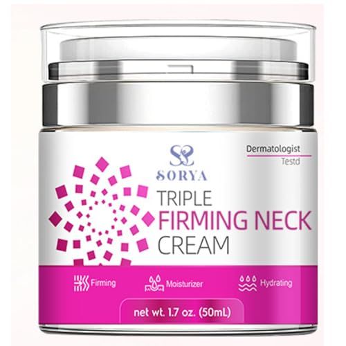 SORYA Neck Firming Cream Anti-Aging To Reduce Wrinkles Neck Firming Cream Moisturizer with Retinol, Collagen &amp; Hyaluronic Acid for Men &amp; Women,