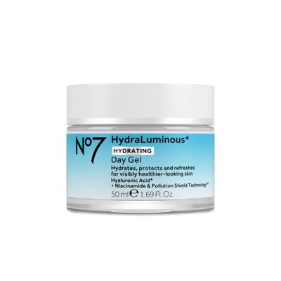 No7 HydraLuminous+ Hydrating Day Gel Moisturizer - Hyaluronic Acid and Vitamin B3 Niacinamide Face Moisturizer to Hydrate, Protect &amp; Refresh Skin - Supports Skin Barrier Repair (1.69 Fl Oz)