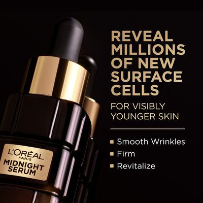 L'Oreal Paris Age Perfect Anti-Aging Midnight Face Serum, Reduce Wrinkles 1oz + Eye Cream Sample